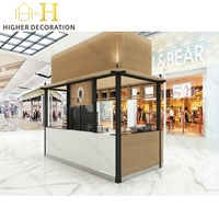 Kiosque à Café Intérieur Moderne, Bar à Boissons et Jus, Comptoir Vitrine Mobilier, Kiosque Alimentaire Mobile en Bois pour Centre Commercial