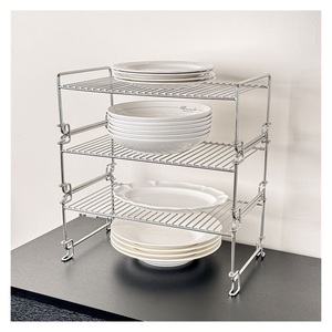 304 Stainless Steel Double-Tier Standing Towel <b>Storage</b> <b>Rack</b> for Home <b>Kitchen</b> Waterproof Modern Design - Product Image 1