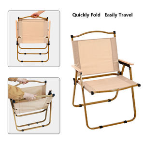 <span class=keywords><strong>Fauteuil</strong></span> de loisirs d'extérieur Kermit avec coussin en coton - Chaise de plage moderne en acier inoxydable, portable et pliable pour la maison et l'atelier - Product Image 4