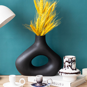 Jarrón de cerámica Hawaiano marrón esmaltado personalizado en forma de pez, jarrón de cerámica hecho a mano God Totem <span class=keywords><strong>Tiki</strong></span> para decoración del hogar, jarrón de mesa - Product Image 3