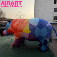 Hippopotame gonflable pour la décoration de campagnes publicitaires, élément décoratif