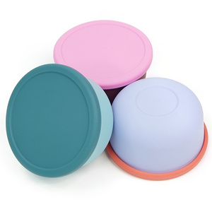 Tazón de Silicona Antideslizante de Grado Alimenticio para Bebés con Tapa, Libre de BPA, Vajilla para Niños Pequeños, Juego de Almacenamiento de Vajilla Infantil - Product Image 1