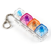 Porte-clés Fidget Transparent 4 Boutons Couleurs Assorties, Pendentif Bouton Clair, Jouet Anti-Stress pour Doigts, Vente en Gros Personnalisée