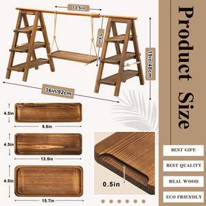 מתלה לאחסון שולחן מעץ מלא אגוז מעמד תצוגת כוס תה פשוט עבור ערכת תה סינית חדשה מחזיקי אחסון ומדפים ביתיים - Product Image 6