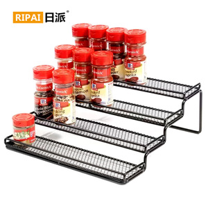 Four Tier Iron Spice Rack L Size Desktop <b>Storage</b> Rack For <b>Kitchen</b> Organization - Product Image 3