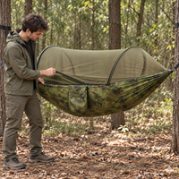 Hamac de camping portable avec moustiquaire, pour 1 à 2 personnes, idéal pour les voyages en plein air, la randonnée, le camping, le jardin, la plage, les pique-niques