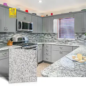 Doğal taş gri fayans cilalı döşeme tasarımı 3D Model levhalar alevli fırçalanmış yüzey granit mutfak tezgahı