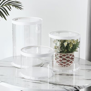 Cajas de Plástico Transparentes Ecológicas para Pasteles de 10 Pulgadas en Blanco/Negro/Rosa/Azul/Dorado al por Mayor - Product Image 3