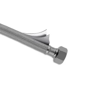 Tuyau flexible tressé en acier inoxydable 1/2, haute qualité, 304 pouces, tuyau métallique flexible