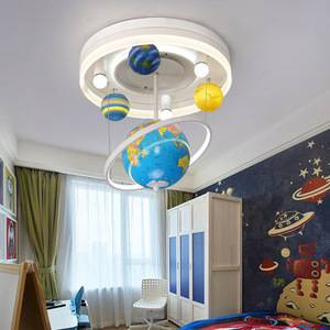 Di trasporto del nuovo creativo del capretto ragazzi e una ragazza di studio per Bambini stella lampade luce rotante pianeta terra globe <span class=keywords><strong>Lampadario</strong></span> per i bambini camera da letto - Product Image 4