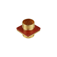 Conector de Montaje en Panel Longli IP54 Impermeable Serie PC, Carcasa de Aluminio Mini-Circular, Brida de Latón Plateado, M5 M8 M16 M19