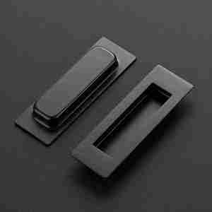 WEKIS Stainless Steel Black Sliding Closet <b>Door</b> <b>Handles</b> Recessed Finger Black Flush <b>Pulls</b> Square Sliding Barn <b>Door</b> Cabinet Pul - Product Image 1