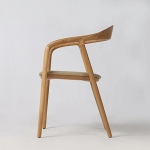 Silla de comedor trasera de madera de roble, nuevo diseño, cubierta de estilo nórdico moderno, muebles blancos para el hogar, sillas para cocina, cuero Pu de madera - Product Image 5