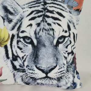 Fodera per cuscino stampata con testa di tigre, vintage, animali tropicali, 45x45 cm, decorativa per la casa, in promozione - Product Image 4