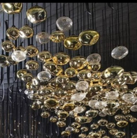 Lustre en cristal moderne sur mesure de grande taille, éclairage suspendu en verre de luxe avec LED pour hall d'hôtel