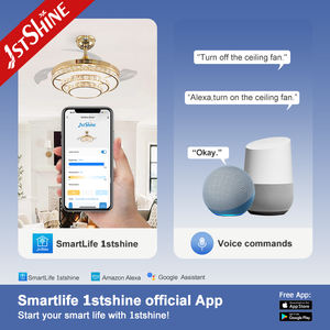 1stshine Ventilateur de plafond à LED Luxe Lame Invisible 3 Couleurs LED Éclairage 42 Pouces Ventilateur de plafond décoratif - Product Image 6