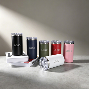 Enfriador de Latas de Acero Inoxidable de 16 oz, Interior SUS304, Exterior 201, Revestimiento sin Costuras, Doble Tapa Aislada, Porta Latas de Cerveza, Logotipo Personalizado - Product Image 1
