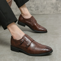 Mocassins pour hommes en cuir d'alligator anglais avec boucle métallique, antidérapants, respirants, imperméables, pour le bureau, les mariages et les occasions habillées