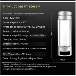 Haute concentration 6000Ppb intelligent tasse d'eau riche en hydrogène générateur de tasse d'hydrogène électrolytique résorbable sursaturé - Product Image 6