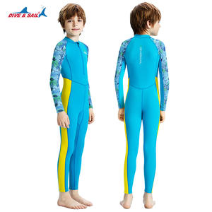 ชุดว่ายน้ำสำหรับเด็กแบบชิ้นเดียวมีซิปด้านหลังแขนยาวป้องกันรังสียูวีแห้งเร็วสำหรับดำน้ำในฤดูใบไม้ผลิ - Product Image 2