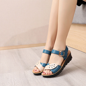 <span class=keywords><strong>Sandalias</strong></span> de Verano para <span class=keywords><strong>Mujer</strong></span>, Planas de PU con Colores Mezclados, <span class=keywords><strong>Sandalias</strong></span> de Piel Suave, Zapatos Cómodos para Mamá - Product Image 4