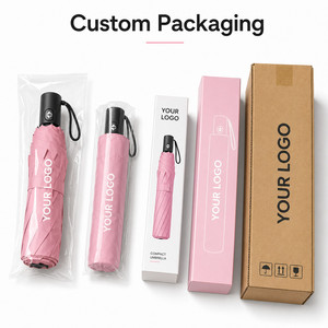 Parapluie compact pliable avec logo personnalisé, ouverture et fermeture automatiques, protection UV, résistant au vent, parapluies de voyage pour la pluie et le soleil - Product Image 5
