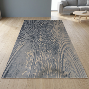 Tapis en laine moderne abstrait tufté à la main, antidérapant, à poils fins et moyens, gris, beige, anthracite, sur mesure, de luxe, pour salon et chambre - Product Image 3