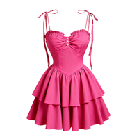 Robe d'été OEM unie, nouvelle collection, 100 % polyester, design décontracté, robe élégante sans manches, mini-robe pour femmes, tissage personnalisé