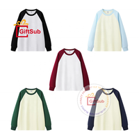 Sweat-shirts unisexes à col rond bicolores, style streetwear, en coton molletonné, doublure épaisse, broderie 3D, impression sérigraphique, effet délavé