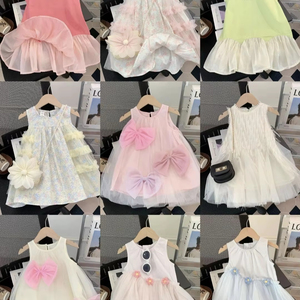 Vestidos de Verano para Niñas en Oferta, Stock de Fábrica, Hechos de Algodón y Poliéster, Venta al por Mayor de Vestidos para Niñas - Product Image 1