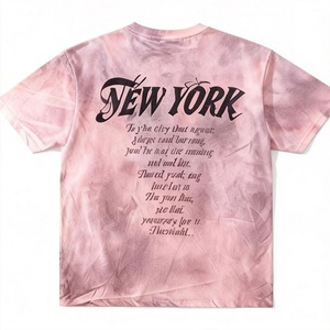 เสื้อยืดทรงบ็อกซี่โอเวอร์ไซส์แบบยูนิเซ็กซ์ พิมพ์ลายตัวอักษรด้วยเทคนิคซิลค์สกรีน ดีไซน์แบบย้อมสีไท-ได น้ำหนัก 220 กรัม ซักแล้ว รุ่นใหม่สไตล์อเมริกัน ปี 2026 - Product Image 1