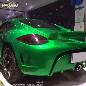 AURORA PELÍCULA AMARILLO VERDE Wrap Vinilo <span class=keywords><strong>Car</strong></span> Foil Covering Decal Sticker para el lado del coche Importado Envoltura de pegamento extraíble - Product Image 5