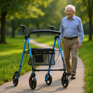 Andador con Ruedas de Aluminio Ligero, Ruedas de 8 Pulgadas, Capacidad de 300 Libras, Asiento Ajustable para Adultos Mayores - Product Image 2