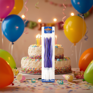 Velas Espirales Azules para Fiestas, 11 cm, 24 Unidades, Decoración de Cumpleaños - Product Image 3