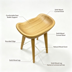 Tabouret ottoman sans dossier en bois massif réglable, style européen moderne et luxueux, pour chambre, hôtel, salon et cuisine, mobilier de maison - Product Image 2