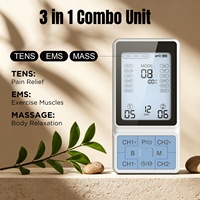 Unidad TENS EMS de Doble Canal, 24 Modos, Estimulador Muscular para Alivio del Dolor, Masajeador Electrónico de Pulsos, Masajeador Muscular