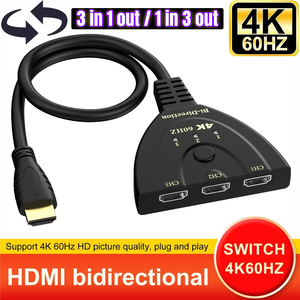 Commutateur <span class=keywords><strong>HDMI</strong></span> bidirectionnel 3X1 ou séparateur <span class=keywords><strong>HDMI</strong></span> 2.0 <span class=keywords><strong>1X3</strong></span> 3 ports Commutateur séparateur <span class=keywords><strong>HDMI</strong></span> bidirectionnel avec passage de flux HDCP - Product Image 1