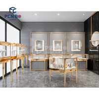 Présentoir intérieur moderne verrouillable avec cadre en aluminium Présentoir à bijoux Comptoir de table Présentoir à bijoux