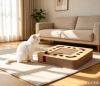 Arbre à chat moderne en carton, durable et antidérapant, facile à assembler, avec fonctions réglables