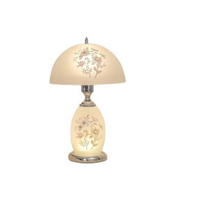 Lámpara de mesa de cristal con diseño floral E27, luz LED cálida, para dormitorio, sala de estar, estudio, lámpara decorativa con control remoto regulable - Product Image 4