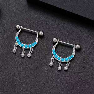 Anillo de pecho bohemio de acero inoxidable con circonita incrustada, joyería <span class=keywords><strong>para</strong></span> <span class=keywords><strong>piercing</strong></span> de pezón, regalo <span class=keywords><strong>para</strong></span> bodas, compromisos y fiestas - Product Image 1