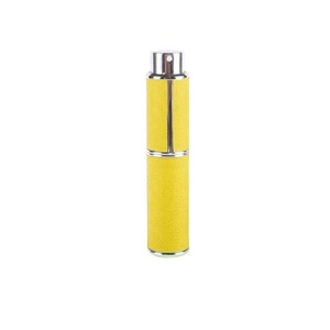 Luxury Leather 10ml Empty <b>Perfume</b> <b>Bottle</b> Pump Sprayer Aluminum Refillable Leather Atomizer Featuring - Product Image 1