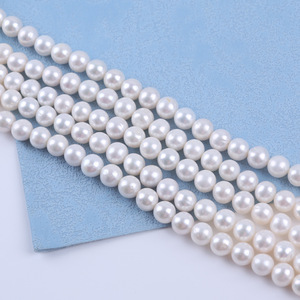 Perles de pomme de terre blanches d'eau douce de 10-11 mm, perles en vrac, semi-finies, pour collier, bricolage, bijoux, vente en gros - Product Image 5