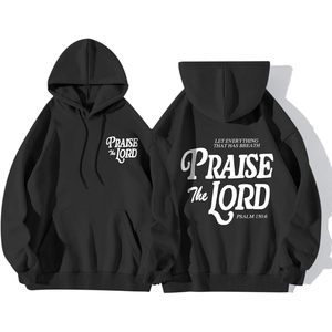 FOXA Sweat à capuche chrétien pour garçons, imprimé Praise The Lord Psalm 150:6, sweat-shirt unisexe en coton avec poche - Product Image 1