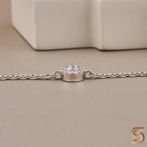 Bracelet Halo Fleur Délicate Minimaliste Bracelet Rond en Diamant pour Elle Bijoux Élégants Intemporels à Porter au Quotidien en provenance d'Inde - Product Image 6