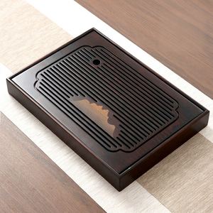 Bandeja de Té Cuadrada Impermeable para Uso Doméstico, con Drenaje, para Set de Té Kung Fu, de Bambú, con Almacenamiento de Agua, Nuevo Set Completo Pequeño y Seco - Product Image 1