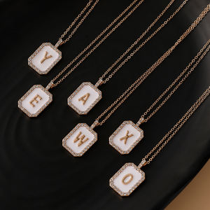 Collier de chaîne à maillons torsadés plaqué or à la mode pour femmes lettre initiale A-<span class=keywords><strong>Z</strong></span> 26 collier initial en strass à la mode - Product Image 2