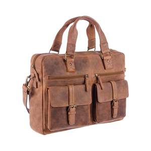 Pugmark Unisex Vintage Genuine Leather <b>Messenger</b> <b>Bag</b> Model 008-2024 Waterproof Lightweight Canvas Lining Business Office <b>Men's</b> - Product Image 1