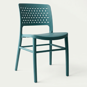 Modern Minimalist <b>Stackable</b> PVC Commercial <b>Dining</b> <b>Chair</b> with Perforated Back for Home Cafe Banquet & Restaurant Use - Product Image 2