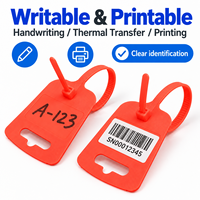 Attaches-câbles en plastique auto-bloquantes, étanches, imprimables au laser, avec identification par code-barres, pour suivi logistique, en PA66, pour signalisation de grande taille